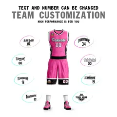 Pink White-Black Graffiti Lightning Basketball Jersey 4