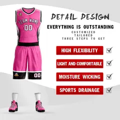 Pink White-Black Graffiti Lightning Basketball Jersey 2