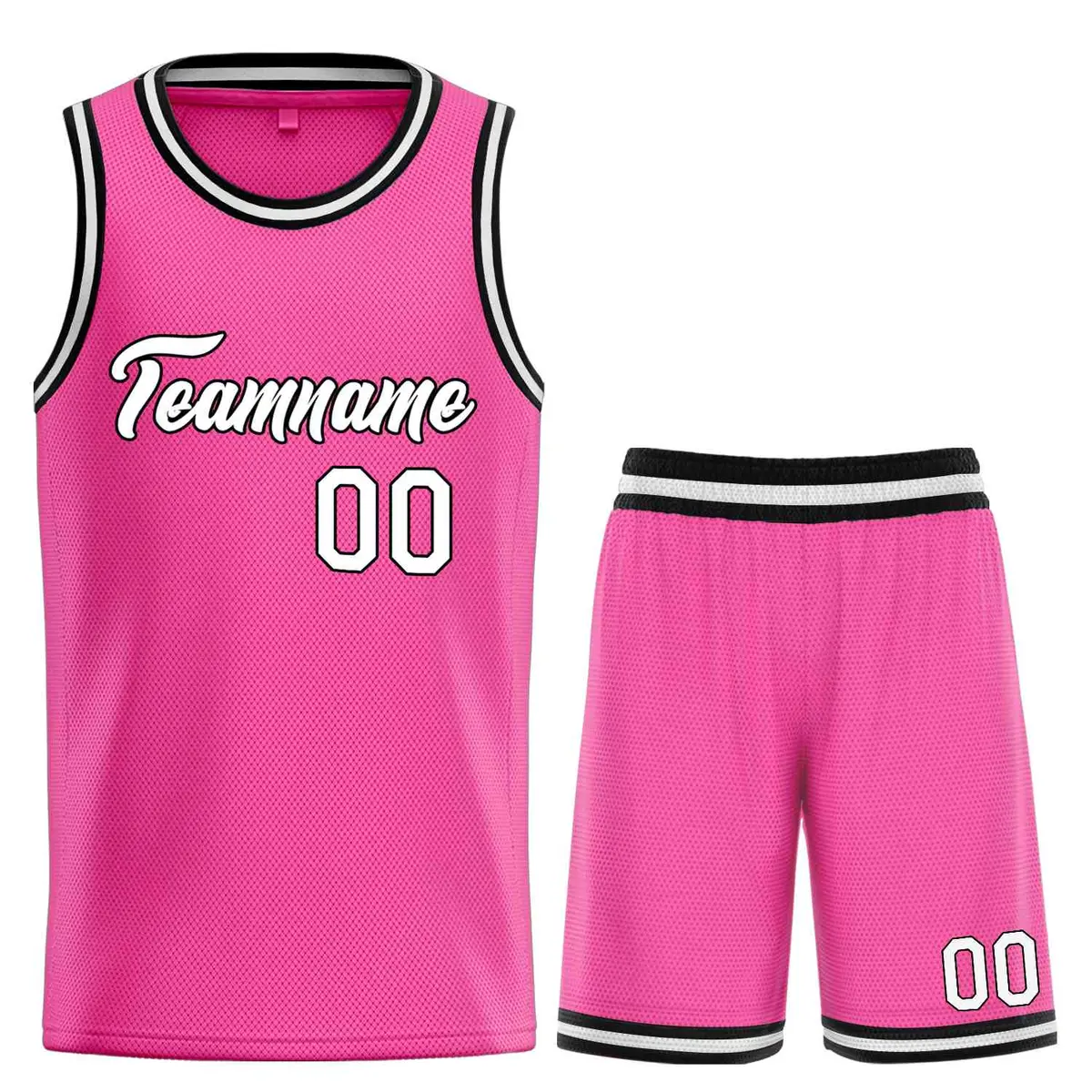 Pink White-Black Heal Classic Sets Basketball Jersey