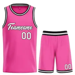 Pink White-Black Heal Classic Sets Basketball Jersey