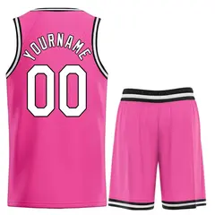 Pink White-Black Heal Classic Sets Basketball Jersey 2