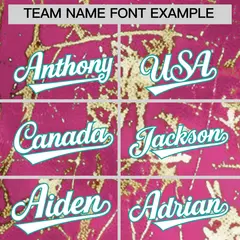 Pink White Black & Shiny Gold Cracked Foil Mesh Baseball Jersey 4