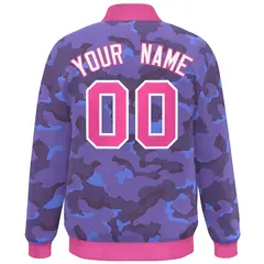 Pink White Camo Varsity Letterman Bomber Jacket 4