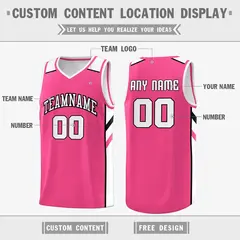 Pink White Classic Athletic Casual Basketball Jersey 2