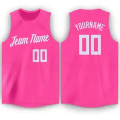 Pink White Classic Breathable Basketball Jersey 1