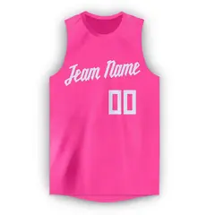 Pink White Classic Breathable Basketball Jersey 5