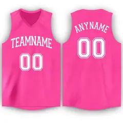 Pink White Classic Breathable Basketball Jersey 1