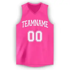Pink White Classic Breathable Basketball Jersey 2