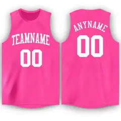 Pink White Classic Breathable Basketball Jersey 1