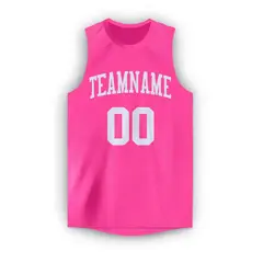Pink White Classic Breathable Basketball Jersey 5