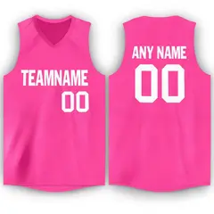 Pink White Classic Breathable Basketball Jersey 1