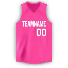 Pink White Classic Breathable Basketball Jersey 5
