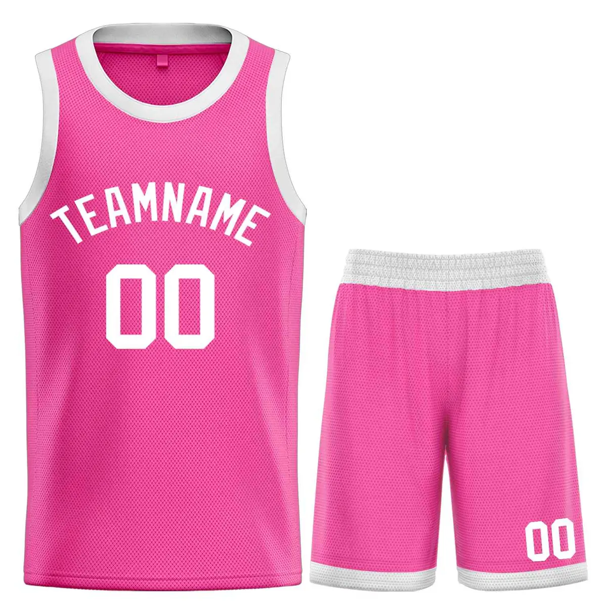 Pink White Classic Bull Sets Basketball Jersey