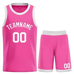 Pink White Classic Bull Sets Basketball Jersey