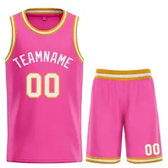Pink White Classic Bull Sets Basketball Jersey