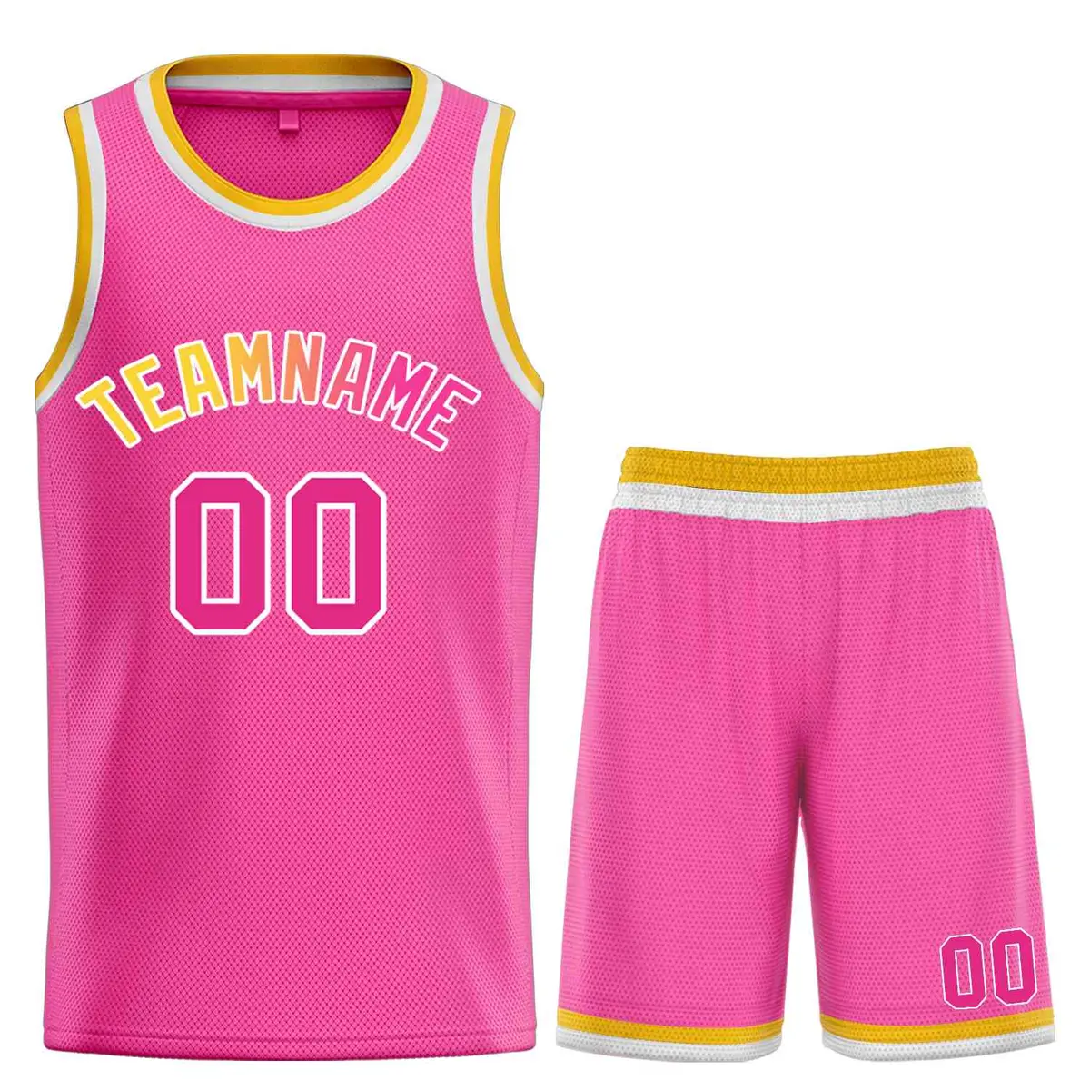 Pink White Classic Bull Sets Basketball Jersey
