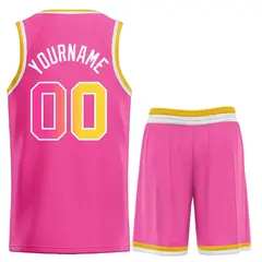 Pink White Classic Bull Sets Basketball Jersey 2