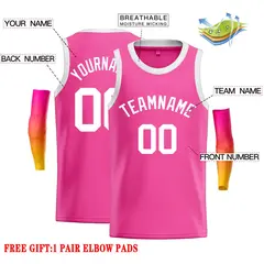 Pink White Classic Casual Basketball Jersey 2