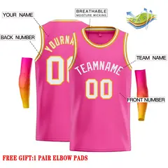 Pink White Classic Casual Basketball Jersey 2