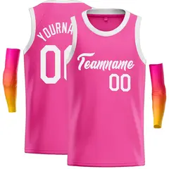 Pink White Classic Casual Basketball Jersey