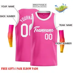 Pink White Classic Casual Basketball Jersey 2