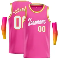 Pink White Classic Casual Basketball Jersey