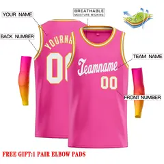 Pink White Classic Casual Basketball Jersey 2