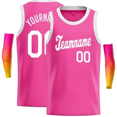 Pink White Classic Casual Basketball Jersey