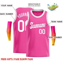 Pink White Classic Casual Basketball Jersey 2
