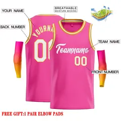 Pink White Classic Casual Basketball Jersey 2