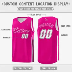 Pink White Classic Mesh Sport Basketball Jersey 2