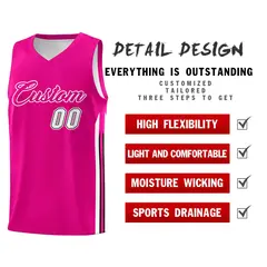Pink White Classic Mesh Sport Basketball Jersey 4