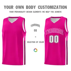 Pink White Classic Mesh Sport Basketball Jersey 3