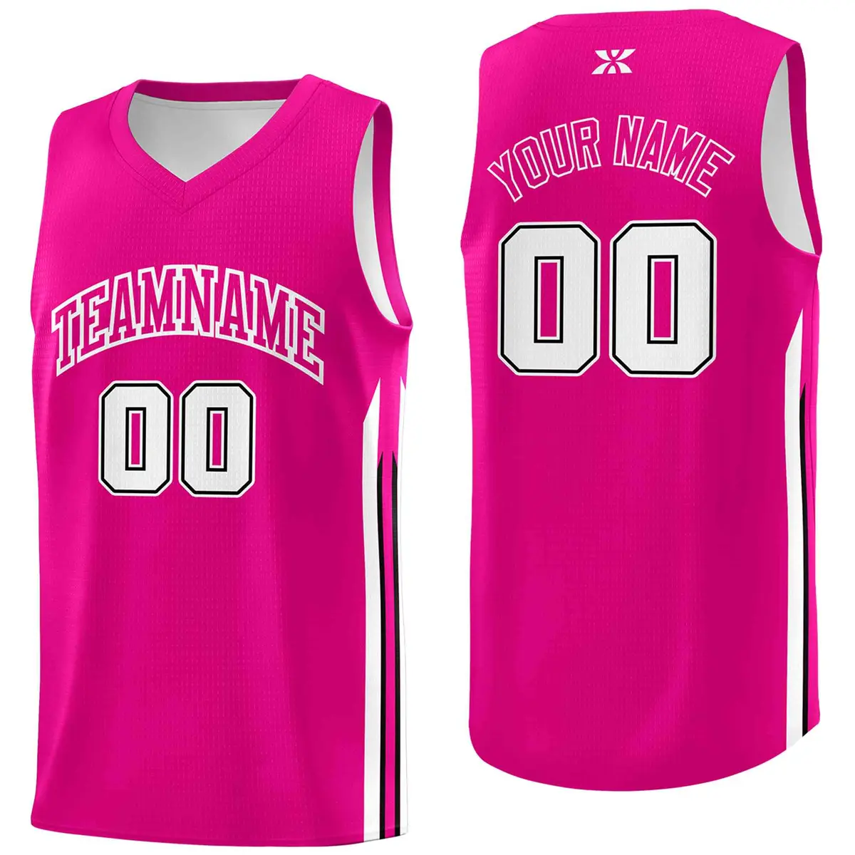 Pink White Classic Mesh Sport Bull Basketball Jersey