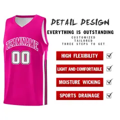 Pink White Classic Mesh Sport Bull Basketball Jersey 4