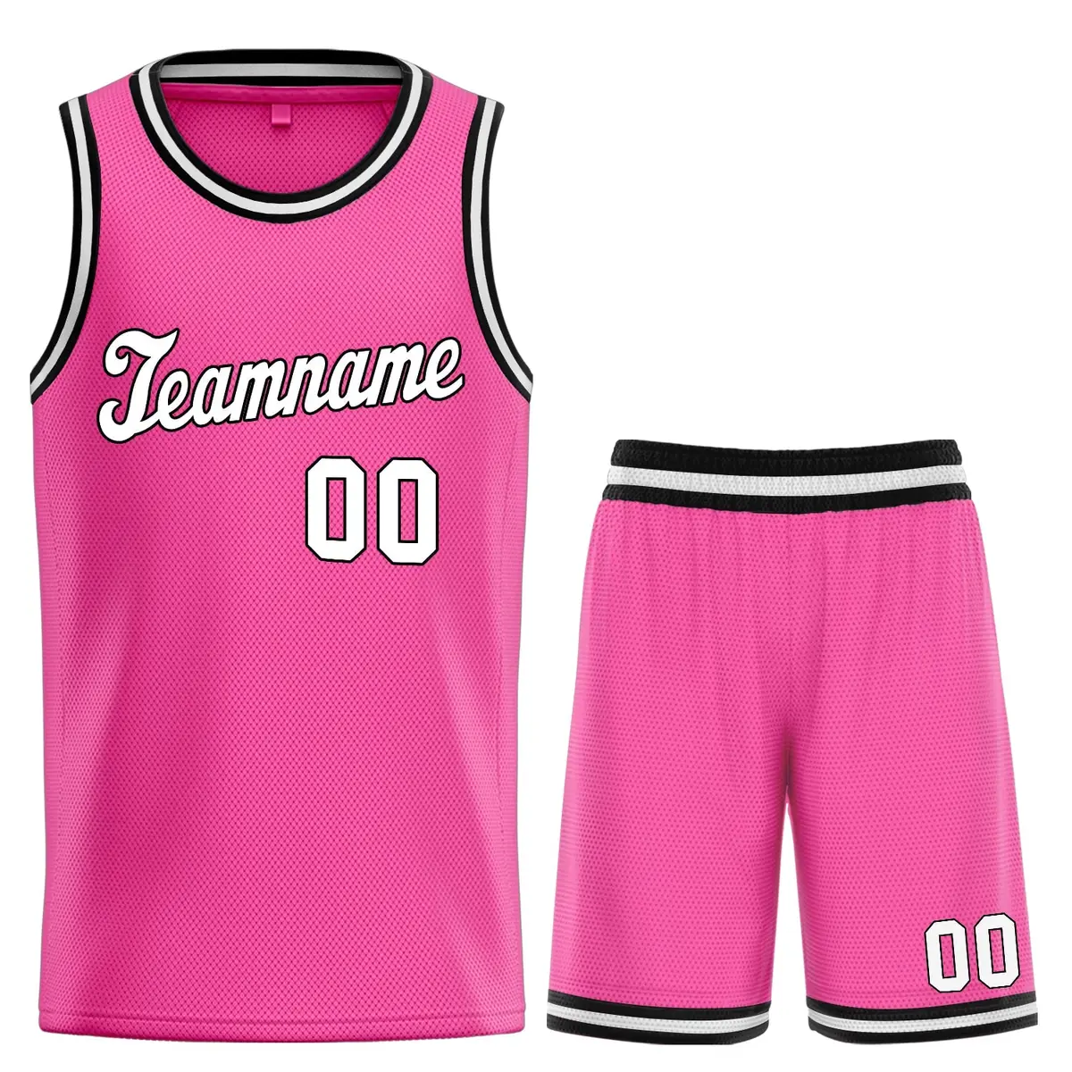 Pink White Classic Sets Basketball Jersey