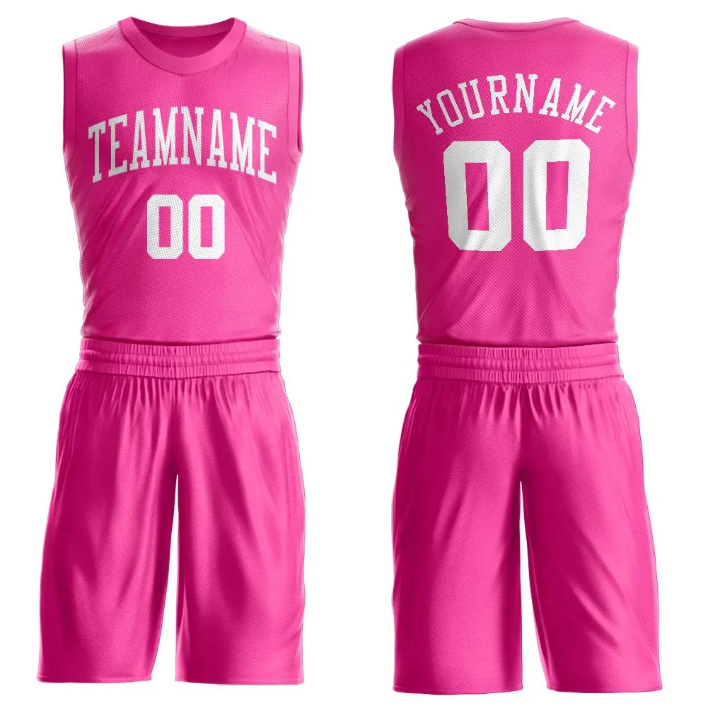 Pink White Classic Sets Basketball Jersey
