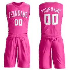 Pink White Classic Sets Basketball Jersey 1