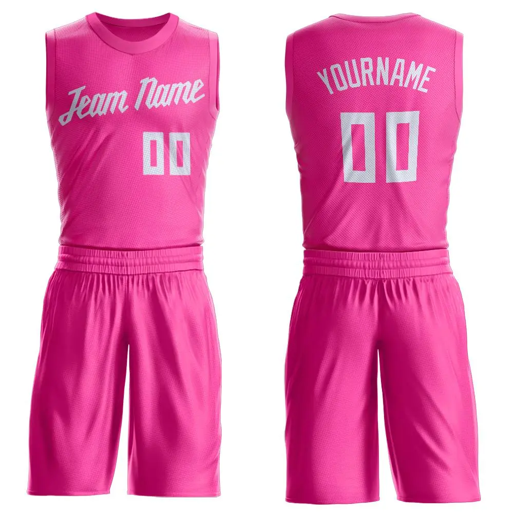 Pink White Classic Sets Basketball Jersey