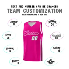 Pink White Classic Sets Sports Basketball Jersey 4