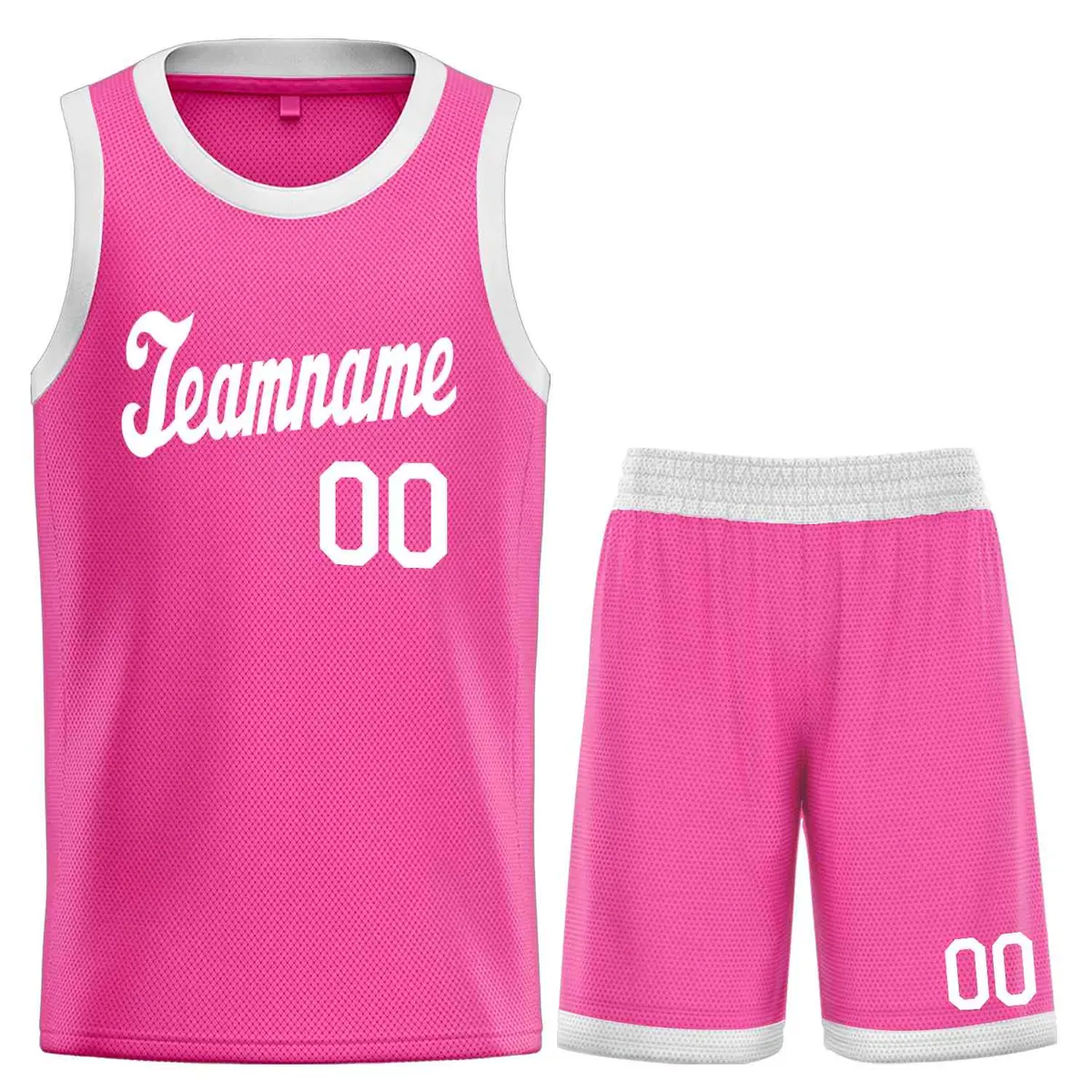 Pink White Classic Sets Sports Basketball Jersey