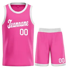 Pink White Classic Sets Sports Basketball Jersey