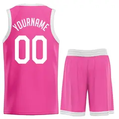 Pink White Classic Sets Sports Basketball Jersey 2