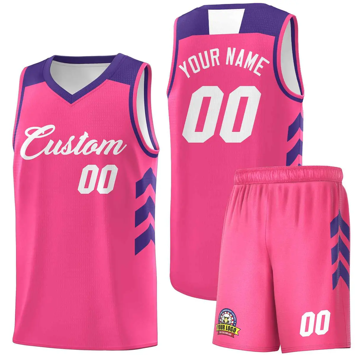 Pink White Classic Sets Sports Basketball Jersey