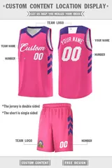 Pink White Classic Sets Sports Basketball Jersey 2