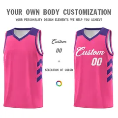 Pink White Classic Sets Sports Basketball Jersey 3