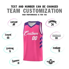 Pink White Classic Sets Sports Basketball Jersey 4
