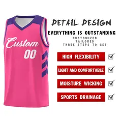 Pink White Classic Sets Sports Basketball Jersey 5