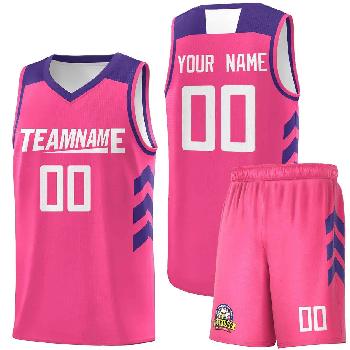 Pink White Classic Sets Sports Basketball Jersey