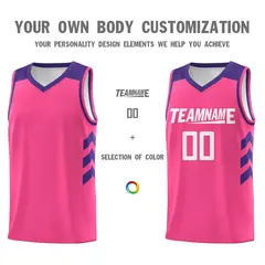 Pink White Classic Sets Sports Basketball Jersey 3